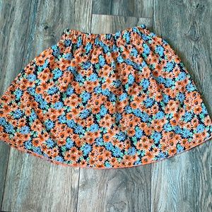 Orange and Blue Floral Skirt